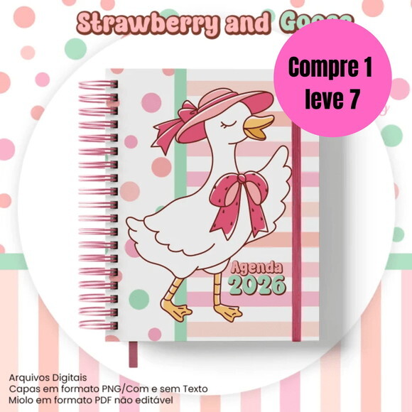 Arquivo Digital Agenda A5 Strawberry And Goose -6460