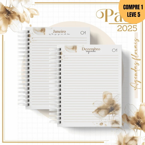 Arquivo Digital Agenda Agenda Floral Gold 2025 -251