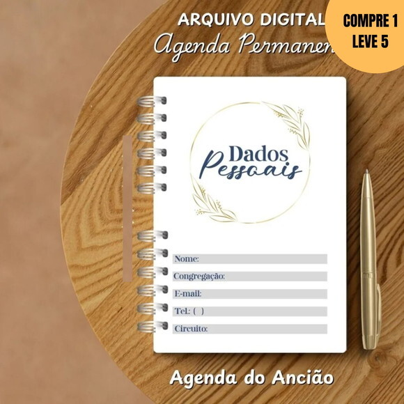 Arquivo Digital Agenda do Ancião Modelo Alfabeto Azul -2959