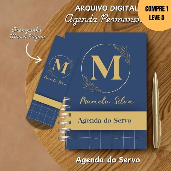 Arquivo Digital Agenda do Ancião Modelo Alfabeto Azul -2959