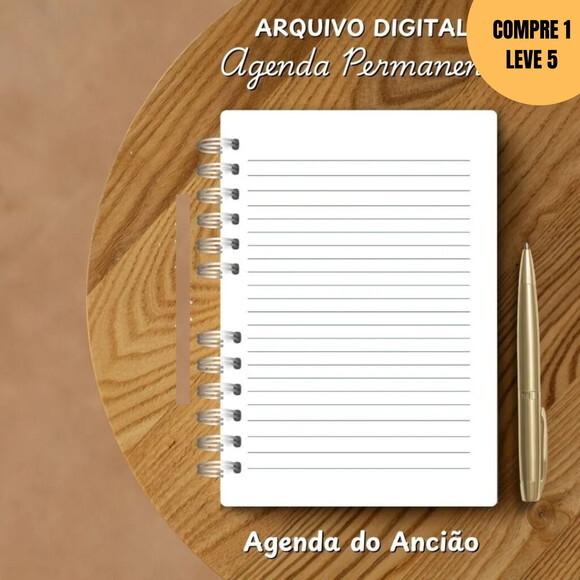 Arquivo Digital Agenda do Ancião Modelo Alfabeto Azul -2959