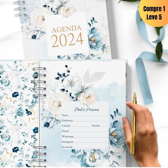 Arquivo Digital Agenda Versículos Floral Azul 2025 -287