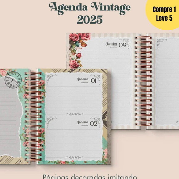 Arquivo Digital Agenda Vintage e sem Data 2025 -514