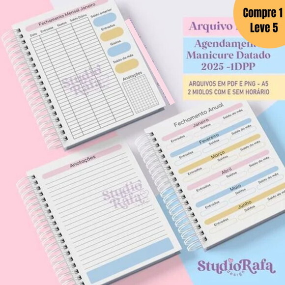 Arquivo Digital Agendamento Manicure Datado 2025 -1327