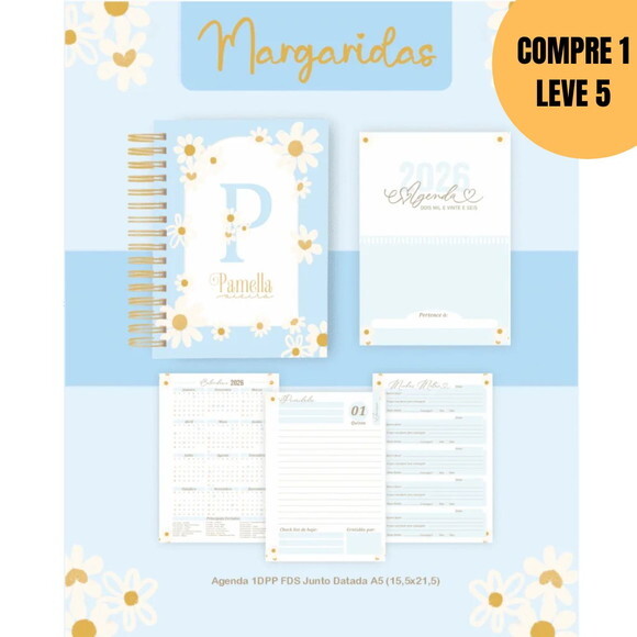 Arquivo Digital Alfabeto Margaridas Agendas Planners -5730