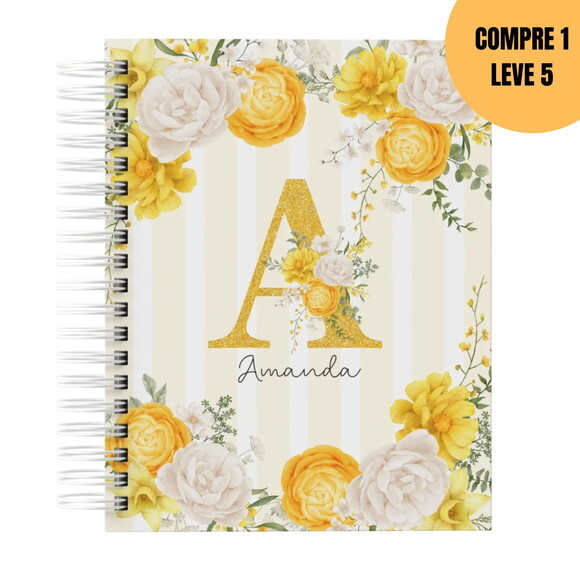 Arquivo Digital Amarelo Alfabeto Floral 2026 -6283