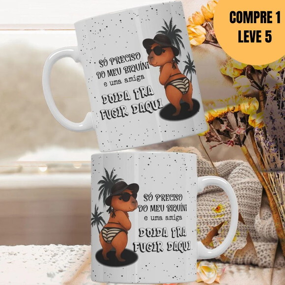 Arquivo Digital Amiga Doida Capivara Arte Caneca -4939