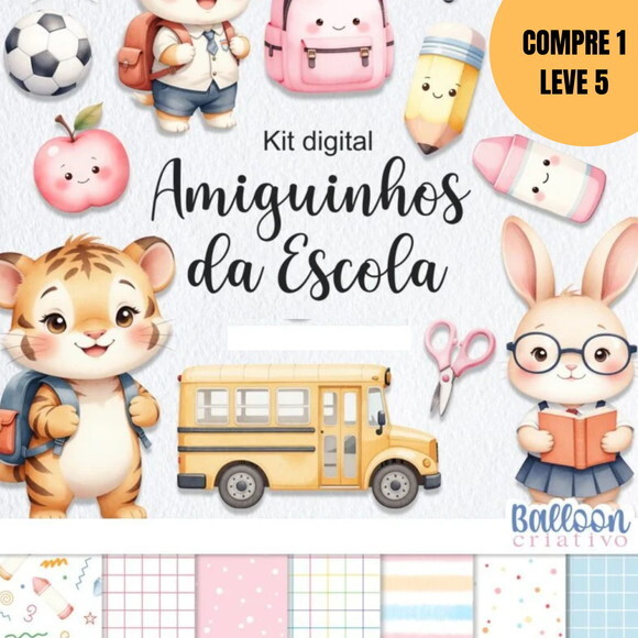 Arquivo Digital Amiguinhos da Escola Kit Digital -6196