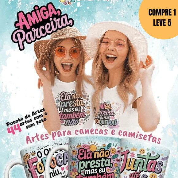Arquivo Digital Amizade Verdadeira Arte para Canecas -6009