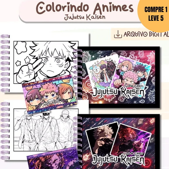 Arquivo Digital Animes Livro de Colorir + Cards -3651
