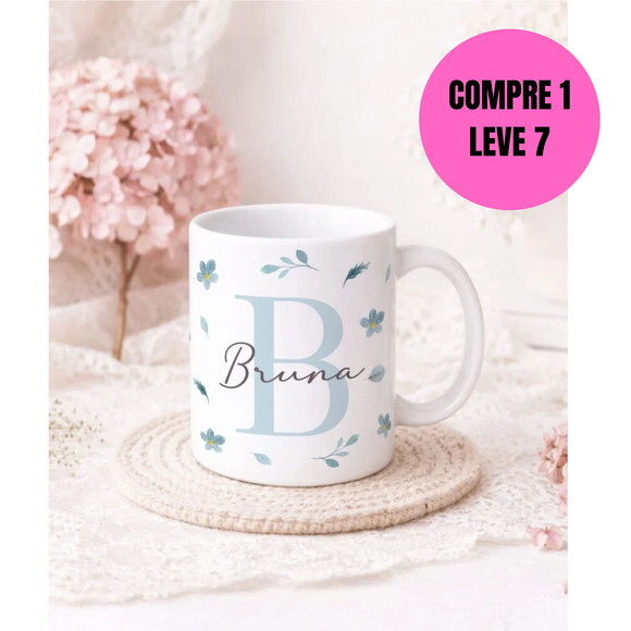 Arquivo Digital Artes Canecas Alfabeto Floral M1 -6386