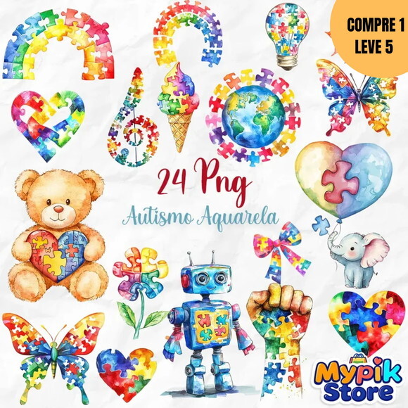 Arquivo Digital Autismo Aquarela Kit Digital -3236
