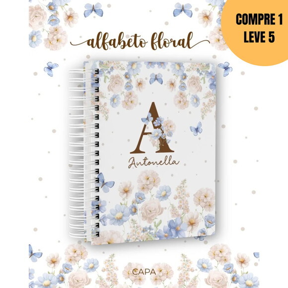 Arquivo Digital Azul Alfabeto Floral 2026 -6280