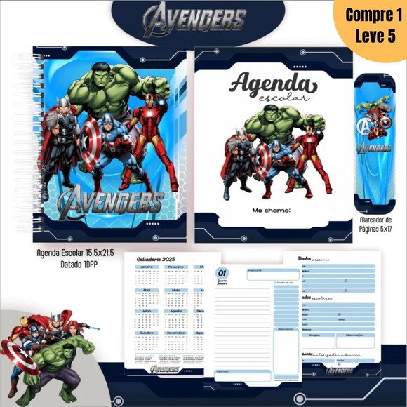 Arquivo Digital Avengers Kit Escolar 2025 -808