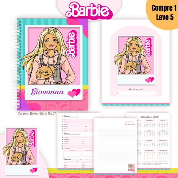Arquivo Digital Barbie Kit Escolar 2025 -989