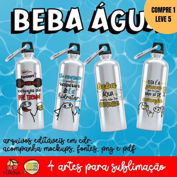 Arquivo Digital Beba Água Artes para Squeeze -3753