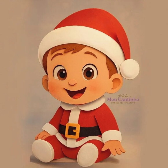 Arquivo Digital Bebê com Roupa de Papai Noel Topo -5863