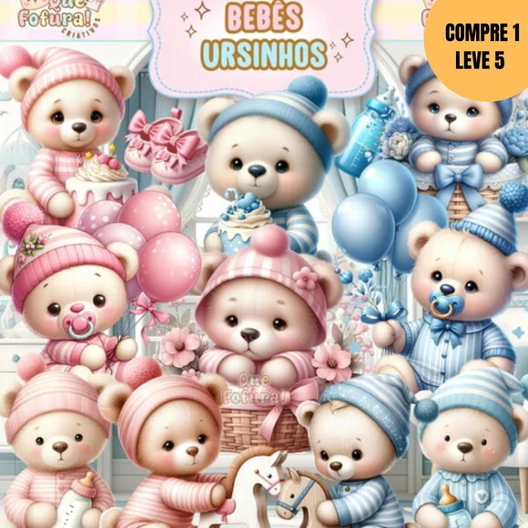 Arquivo Digital Bebês Ursinhos Kit Digital -4318
