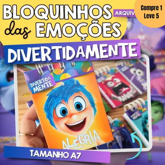 Arquivo Digital Bloquinho A7 Divertidamente 2 Emoções -609