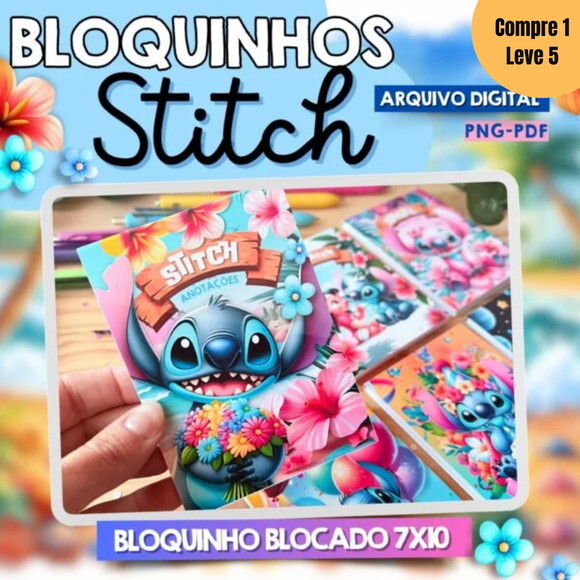 Arquivo Digital Bloquinho Blocados Stitch -574