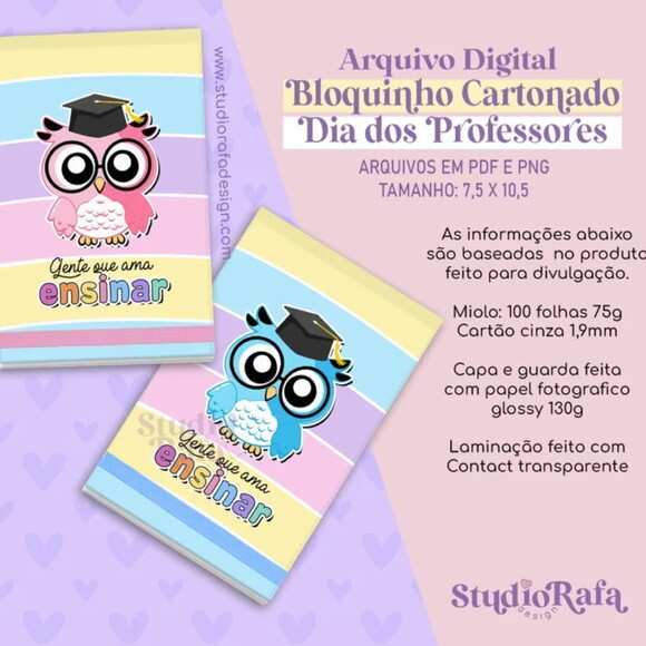 Arquivo Digital Bloquinho Cartonado Dia dos Professores -528