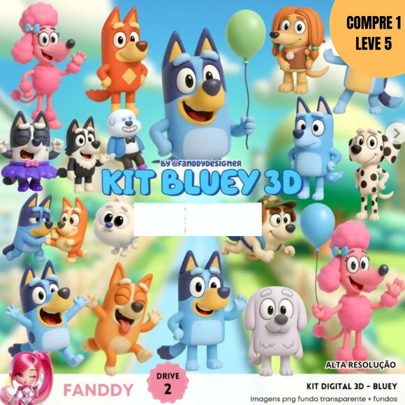 Arquivo Digital Bluey 3d Kit Digital -3677