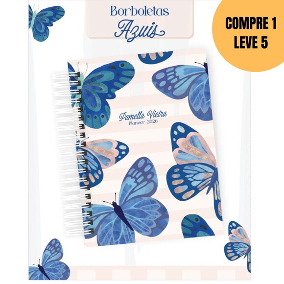 Arquivo Digital Borboletas Azuis Agendas e Planners -5782