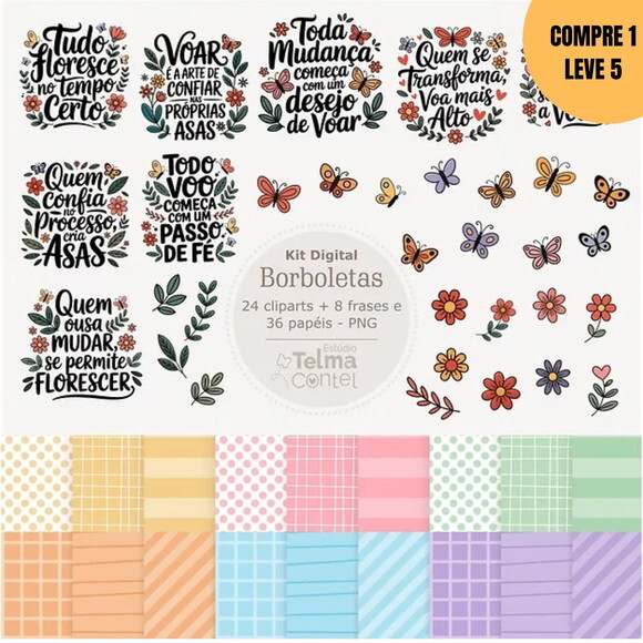Arquivo Digital Borboletas e Frases Kit Digital -3790