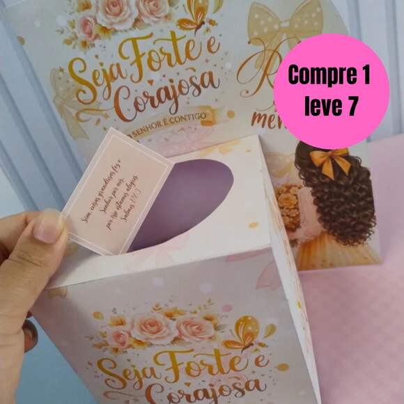 Arquivo Digital Box Mensagem Forte e Corajosa -6516