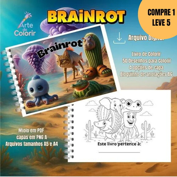 Arquivo Digital Brainrot Livro de Colorir -6004