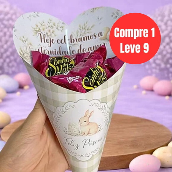 Arquivo Digital Buquê Cone para Páscoa -6750