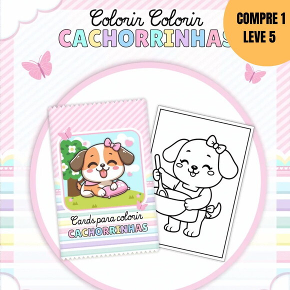 Arquivo Digital Cachorrinhas Livro de Colorir -4657