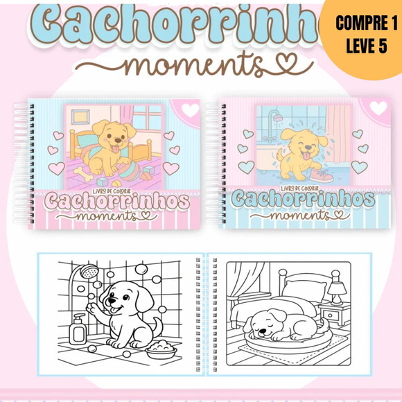 Arquivo Digital Cachorrinho Moments Livros de Colorir -4538