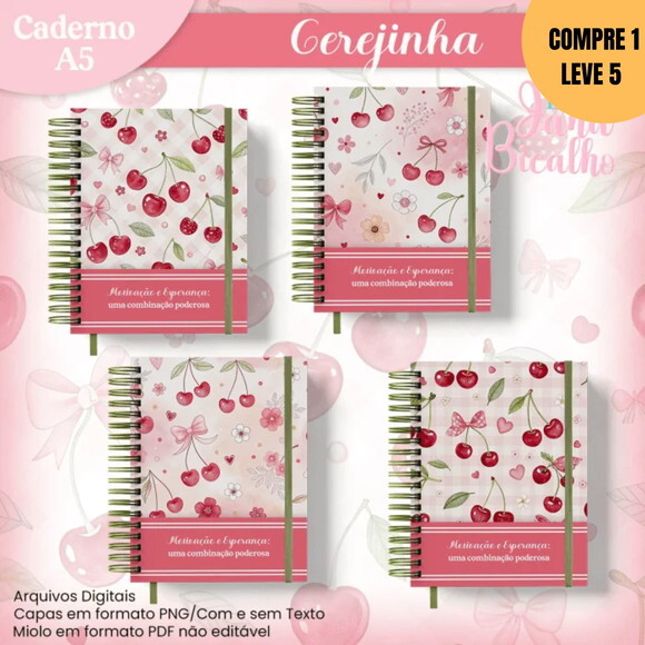 Arquivo Digital Caderno A5 Cerejinha 4 em 1 -3272
