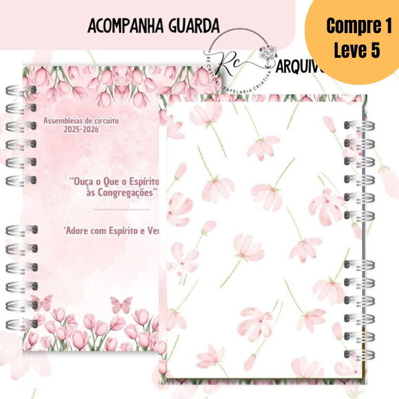 Arquivo Digital Caderno Assembeia 2026 Floral Rosa -5179