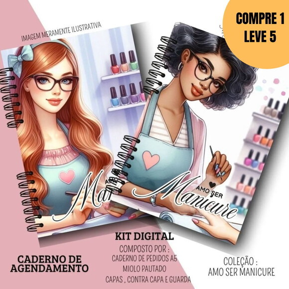 Arquivo Digital Caderno de Agendamentos Manicure -5716