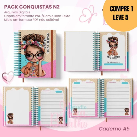 Arquivo Digital Caderno Pautado A5+bloquinho A6 -5315