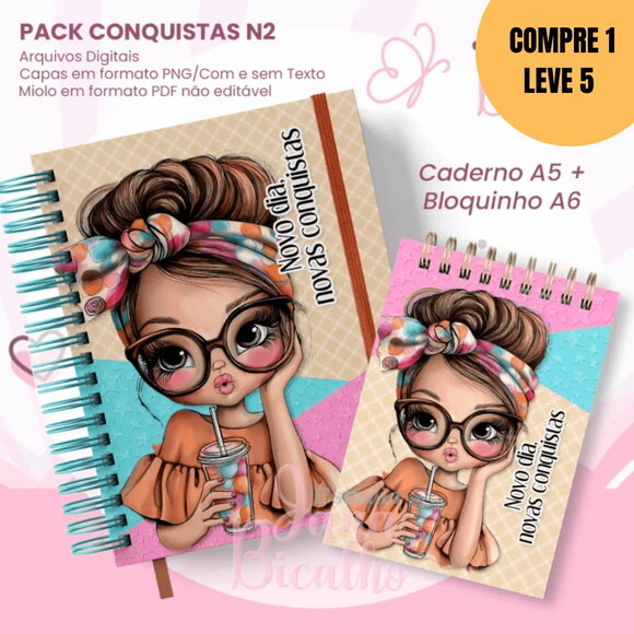 Arquivo Digital Caderno Pautado A5+bloquinho A6 -5315
