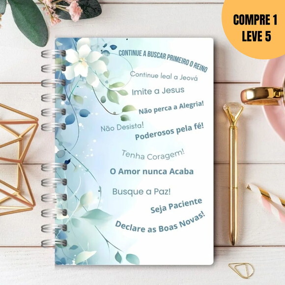 Arquivo Digital Cadernos de Anotações Floral Azul -1866