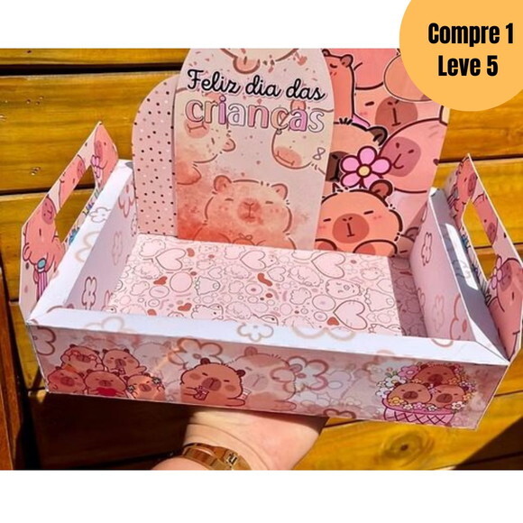 Arquivo Digital Caixa Cesta Capivara Stitch Hello Kitty 5154