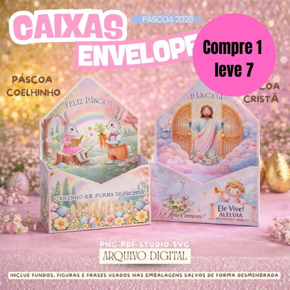 Arquivo Digital Caixas Envelope Páscoa -6435