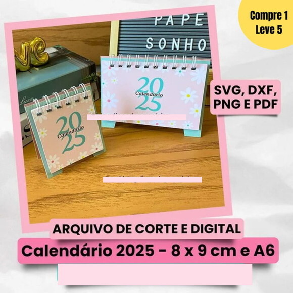 Arquivo Digital Calendário 2025 8x9cm e A6 -406