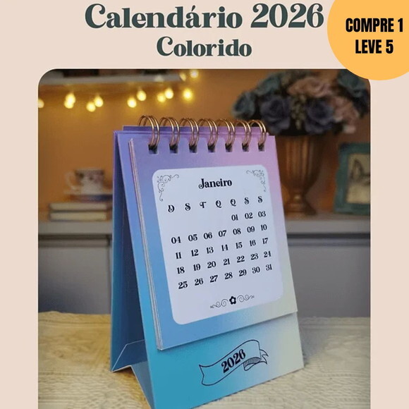 Arquivo Digital Calendário 2026 Colorido -4475