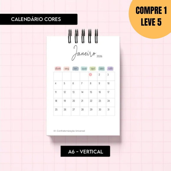 Arquivo Digital Calendário Cores 2026 -5321
