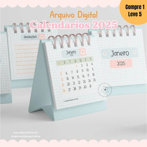 Arquivo Digital Calendário de Mesa 2025 Quadriculado -663