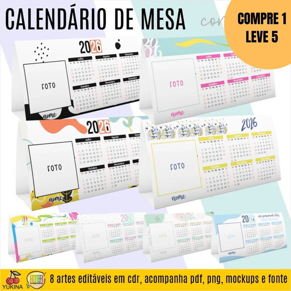 Arquivo Digital Calendário de Mesa 2026 com Foto -5622