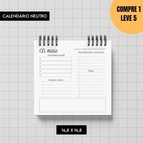 Arquivo Digital Calendário Neutro 2026 -5673