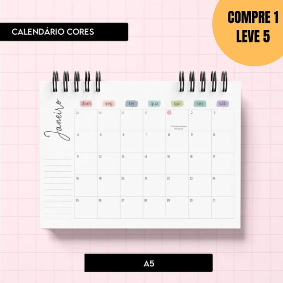Arquivo Digital Calendário Pop Color 2026 -5320