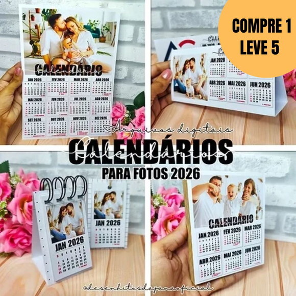 Arquivo Digital Calendários 2026 para Fotos -5450