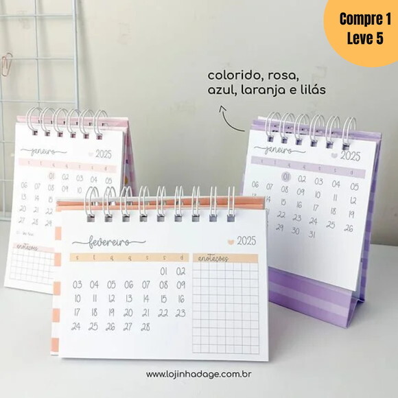 Arquivo Digital Calendários de Mesa 2025 Coleção Clean -658